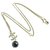 Chanel segundo13 Collar con logo CC de perlas negras  ref.297508