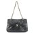 Chanel Bolso clásico con solapa de cadena CC de piel de cordero acolchado negro excepcional Cuero  ref.297521