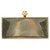 Autre Marque Gold x Weiß perforiertes Metall Kisslock Minaudiere Clutch Bag Weißgold  ref.297537