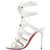 Christian Louboutin Amazoulo 100 White Strappy Open Tote Sandal Booties Leather  ref.297629