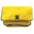 Chanel Bolso clutch clásico con solapa amarillo de piel de oveja Mouton CC Turnlock  ref.298069