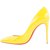 Christian Louboutin Size 38.5 Yellow Patent Pigalle Follies 100  Leather  ref.298188