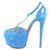 Christian Louboutin Size 36 Amyada 160 Blue Suede T-Strap Platform Heels  ref.298272