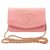Wallet On Chain Chanel Portafoglio rosa con logo CC Caviar su borsa a tracolla con patta a catena  ref.298465