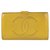 Chanel Portafoglio con patta lunga con logo giallo senape Caviar CC Yen 7ccs1223 Pelle  ref.298788