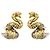 Orecchini Zolotas "Fish" in oro giallo, platino e diamanti.