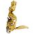 Orecchini Zolotas "Fish" in oro giallo, platino e diamanti. - vista 3