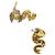 Orecchini Zolotas "Fish" in oro giallo, platino e diamanti. - vista 4