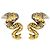 Orecchini Zolotas "Fish" in oro giallo, platino e diamanti. - vista 6