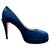 Chanel heels Blue Suede  ref.299586