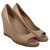 Chanel wedges heels Beige Leather  ref.299593