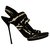 Gucci Black and white high heeled sandals Suede Leather Pony-style calfskin  ref.299633