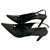 Zapatos de tacón Chanel abiertos Negro Cuero  ref.299712
