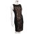 Bcbg Max Azria Vestido Leona con panel de encaje Negro Carne Rayo  ref.299751
