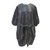 Ganni Plissee Satin Kleid mit Gürtel Schwarz Polyester  ref.300216