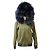 Mr & Mrs italy Fur Coat Green Khaki