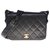 Timeless Chanel Aba Full Classic em couro preto acolchoado  ref.300973