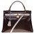 Hermès Eccezionale borsa Hermes Kelly 32 restituito in cuoio marrone personalizzato con coccodrillo "himalayano" Pelle Pelli esotiche  ref.301368