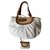 Nine West Totes Brown White Leather Cotton  ref.301761