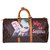 Hermosa bolsa de viaje Louis Vuitton Keepall 50 en lienzo con monograma personalizado "Batman Vs Joker" Castaño Cuero  ref.301833