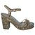 Chanel Brown Cork Block Heel Sandals  ref.302254