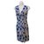 Diane Von Furstenberg DvF Noe Cheeta Island Blue Diamond dress Black White Silk  ref.302561