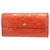 Louis Vuitton Orange Vernis Sarah Long Wallet Leather Patent leather  ref.302724