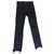Balenciaga Calça jeans reta preta afligida com bainha Preto Algodão  ref.302859