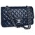 Timeless Chanel Medium Dbl Flap Bag Blue Navy blue Leather  ref.303993