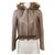 Louis Vuitton Brown Leather Jacket with Fur  ref.304584