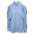 Balenciaga Blau gestreiftes Hemd mit Unterarmausschnitten Baumwolle  ref.305449