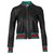 Gucci Lederjacke mit oberer Stickerei hinten Schwarz  ref.305525