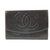 Classique Chanel Portefeuille à rabat intemporel avec logo CC noir Cuir  ref.305678