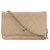 Wallet On Chain Chanel Rosa gesteppte Peitschenstich-Geldbörse mit Kette – Klassische Klapptasche Leder  ref.306183