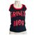 Dior camiseta gótica / camiseta sin mangas Galliano camiseta negra y roja sin mangas Negro Algodón  ref.306662