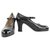 Chanel Ultra rare 95P A05077 Cap Toe Chunky Heels avec taille de sangle 40  Cuir  ref.306694