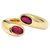 Cartier ring, "Ellipse Two Crossed Heads", yellow gold, ruby. White gold  ref.307046