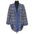 Chanel NOVA jaqueta com acabamento em cadeia Azul Algodão  ref.307748