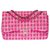 Bolsa com aba forrada Chanel Timeless Jumbo excepcional em tweed rosa, Garniture en métal argenté  ref.307872