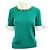 Mary Katrantzou Jersey de lana verde con cuello blanco y adornos