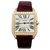 Relógio Cartier "Santos Dumont" em ouro e diamantes em couro. Ouro amarelo  ref.308212