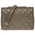 Timeless Linda bolsa com aba completa Chanel Classique em couro acolchoado cinza, Garniture en métal argenté  ref.308352