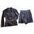 Chanel traje de pantalon Negro Seda  ref.308885