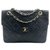 Chanel Bolsa Diana em couro marinho liso Azul marinho Pele de cordeiro  ref.309068