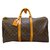 Louis Vuitton Keepall 55 Braun Leinwand  ref.309650