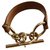 Bracelet chaîne en cuir Burberry Acier Marron Doré  ref.310674