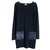 Chanel Kleid mit gesteppten Ledertaschen Schwarz Wolle  ref.310677