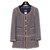 Rara giacca in tweed decorata con catene Chanel. Bianco Rosso Verde Blu navy Gold hardware Metallo  ref.310695