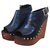 Minelli Wedge clogs Black Leather  ref.310717