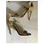 Sandali Jimmy Choo Moxy 110 in elaphe e rafia beige 39 Cachi - vista 4